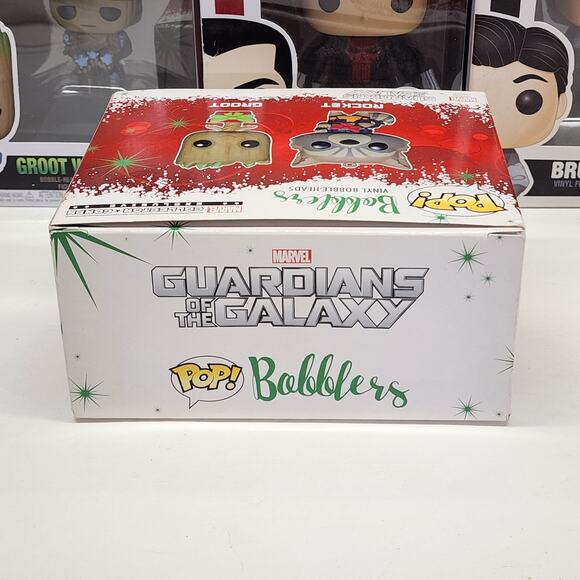 Funko Pop! Marvel Bobblers Groot/Rocket Collectors Corp Xmas Exclusive 2-Pack - Picture 9 of 9